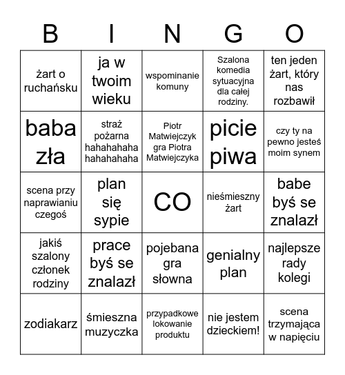 Voodoo tata Bingo Card