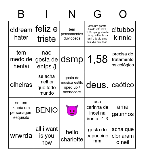 toby bingo Card