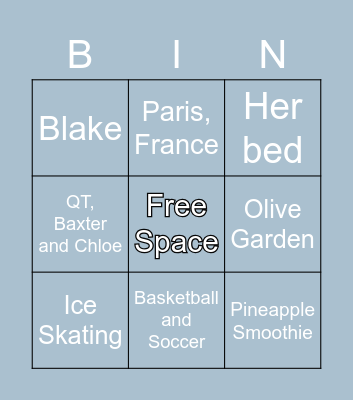 Lili Bingo Card