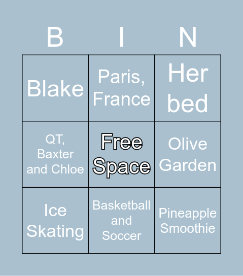 Lili Bingo Card