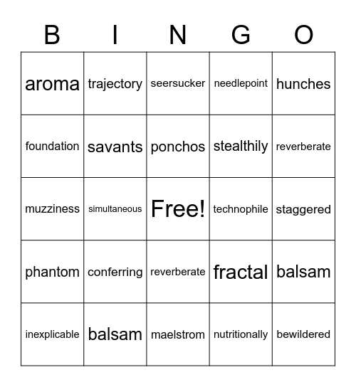 Welcome To The Ark Bingo Card