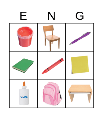 SCHOOL OBJECTS Bingo Card