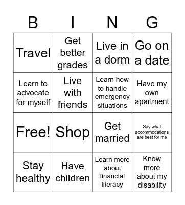 FUTURE Bingo Card