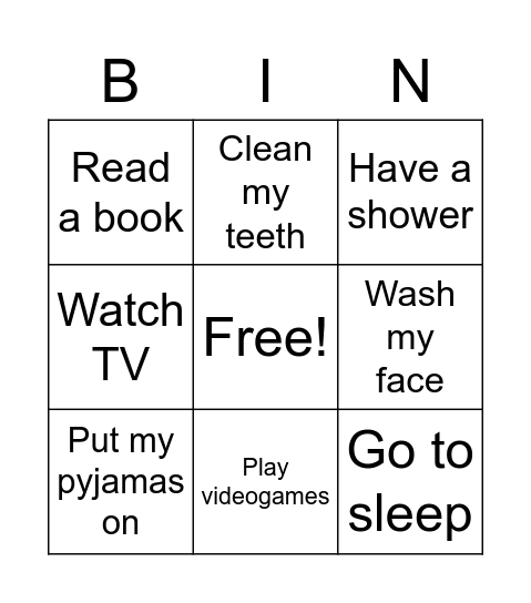 DAILY ROUTINES Bingo Card