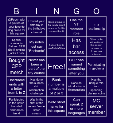 CPP bingo 5th edition Bingo Card