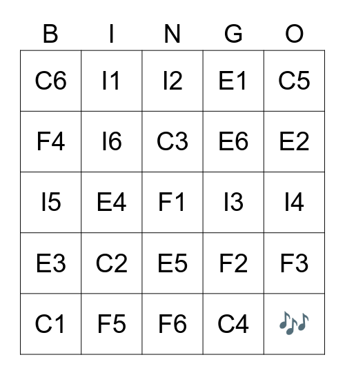 Estilos musicales Bingo Card