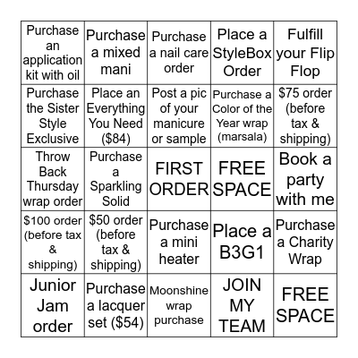 INCENTIVE BINGO Card