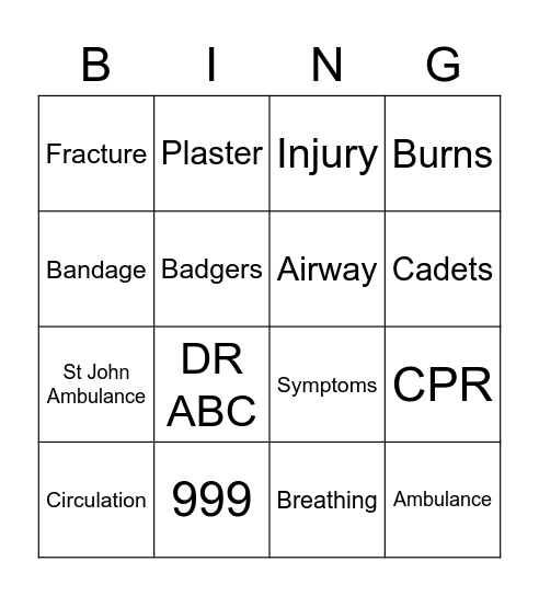 Badgers Bingo Card