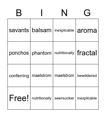 Welcome To The Ark Bingo Card