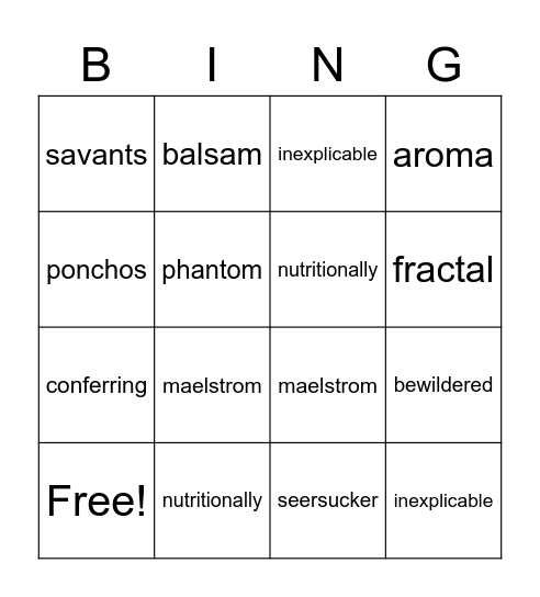 Welcome To The Ark Bingo Card