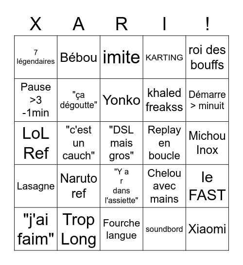 Xari React Bingo Card