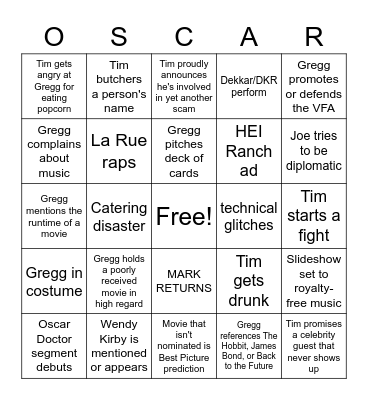 On CINEMA BINGO 2022 Bingo Card