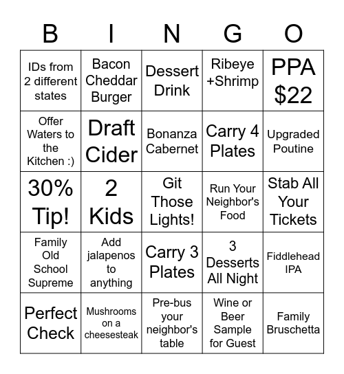 PPie Sunday Bingo! Bingo Card