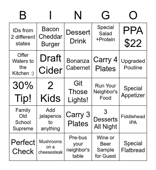 PPie Sunday Bingo! Bingo Card