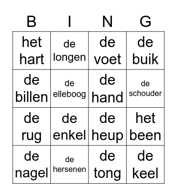 28 maart Bingo Card