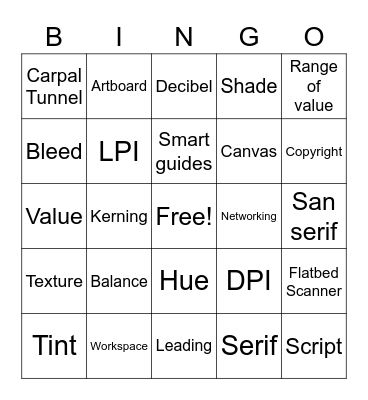 Visual Creations Bingo Card