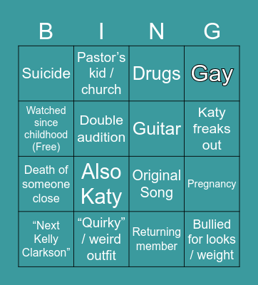 American Idol Bingo! (Auditions) Bingo Card
