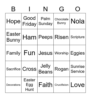 Easter Bingo Card