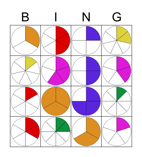 FRACTION BINGO! Bingo Card