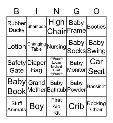 Baby Logan's BINGO! Bingo Card