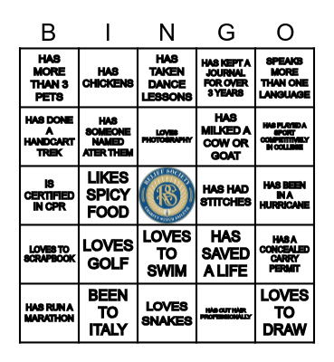 Relief Society Bingo Card