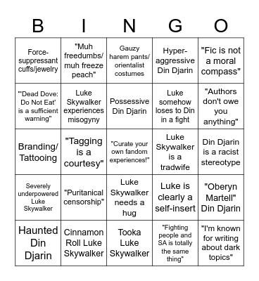Dark DinLuke Bingo Card