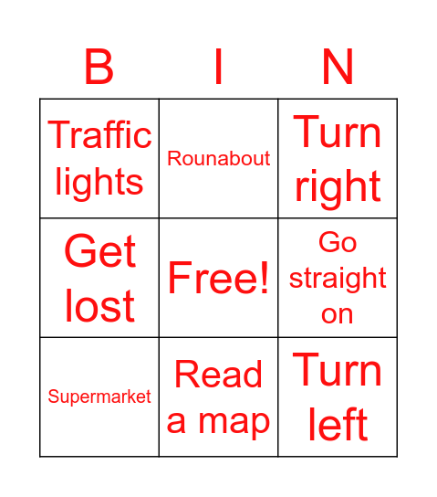 Unit 8 Vocabulary Bingo Card