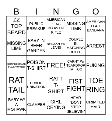 Nevada County Fair Bingo Card