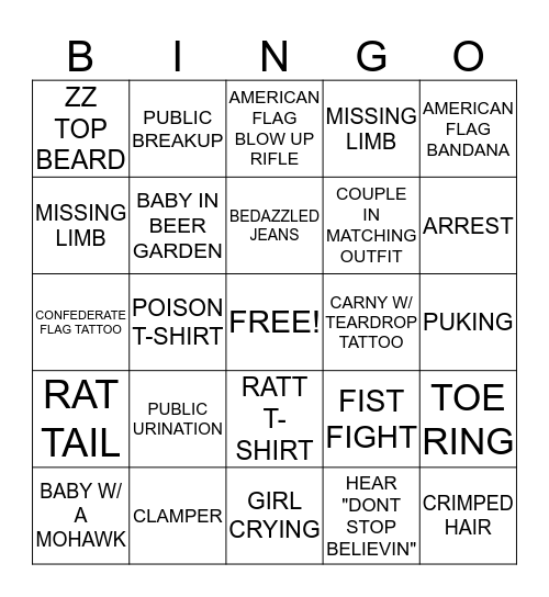 Nevada County Fair Bingo Card