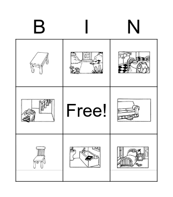 Rooms and Furniture HH2 Bingo Card