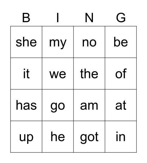 Represent the Number Bingo Card