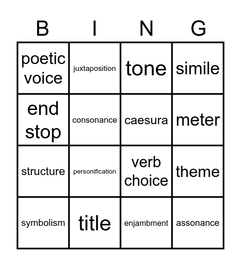Snowdrop Bingo Card