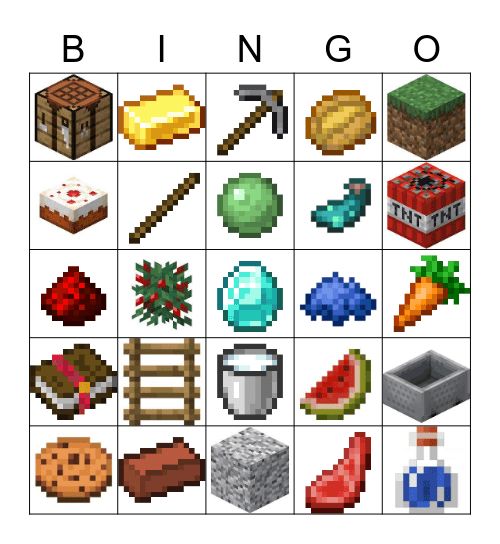 Minecraft Bingo Cuz Why Not Bingo Card