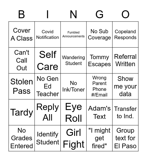 BINGO Card