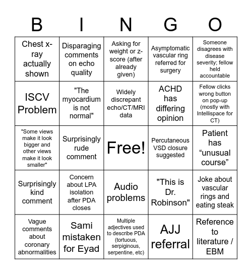 CCC Bingo Card