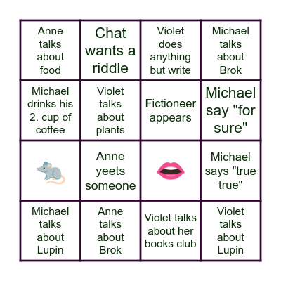 Threenuts Bingo Card