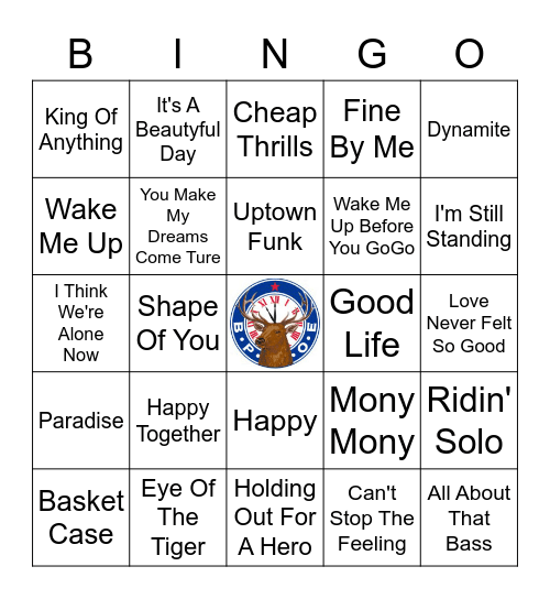 Songs That Make You Happy Bingo Card