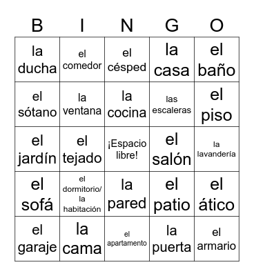 La casa Bingo Card