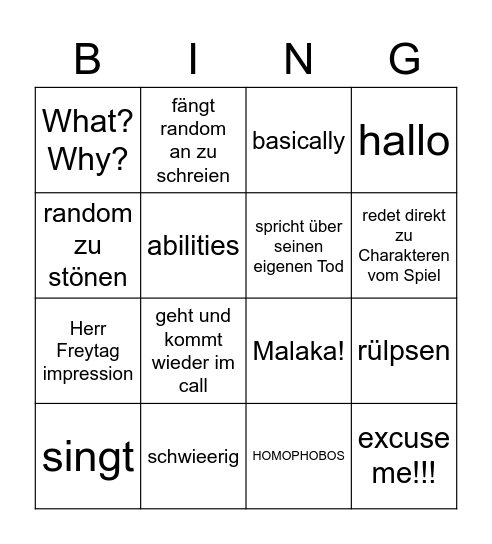 Philipp Bingo Card