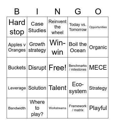 Strat Workshop Bingo Card
