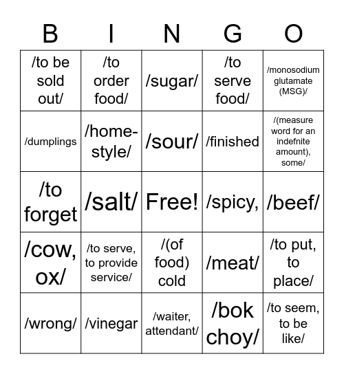 IC level1 part2 Lesson12 en Bingo Card