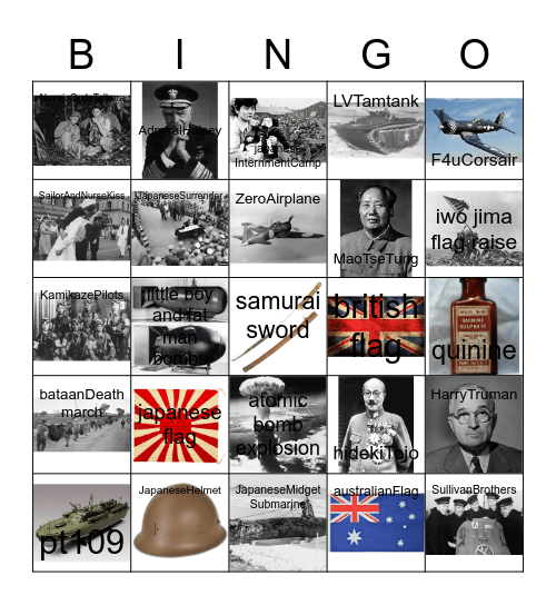 WW2 bingo card Bingo Card