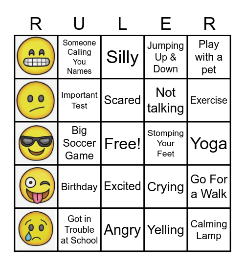 RULER Bingo Card