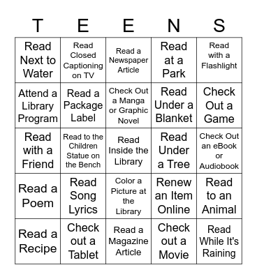 Beyond the Beaten Path - Summer Reading Program 2022 Bingo Card