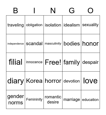 ASPA ACTIVITY BINGO Card