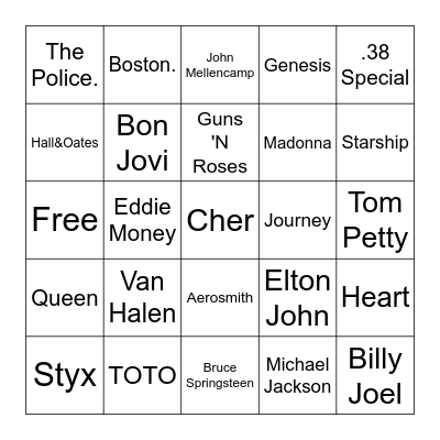 Who Sings It? Bingo Card