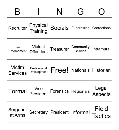 LAE Bingo Night Bingo Card