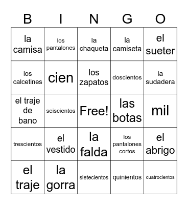 Capitulo 7A Loteria Bingo Card