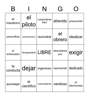 L3 4.1 Vocabulary Bingo Card