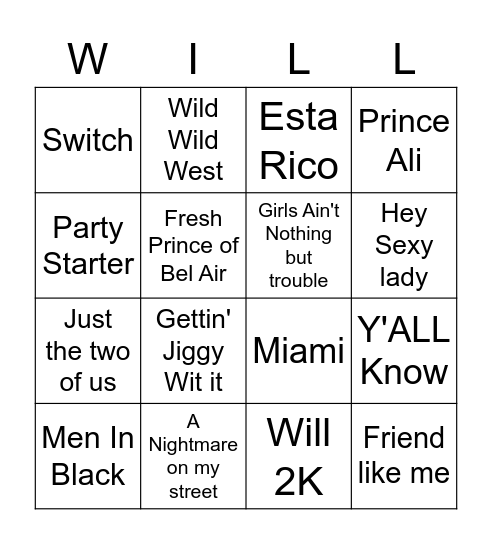 SMITH Bingo Card